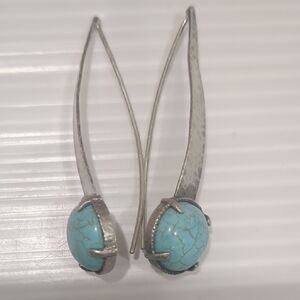 Silpada Sterling Silver Turquoise Stone Earrings